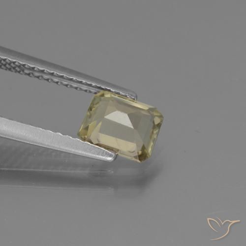 Diaspore Couleur Changeant Jaune doré très clair naturelle Octogone / coupe Émeraude, 0.98 ct, VS