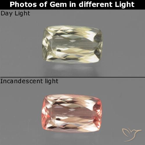 1.24ct Naturel Jaune brunâtre Diaspore Couleur Changeant, Coussin, VVS-VS