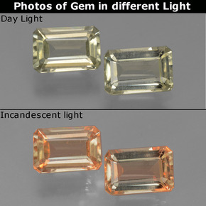 Achetez naturel ct de couleur changeante diaspore à changement de couleur gems, taille émeraude, en provenance turquie chez gemselect. en stock, livraison internationale!