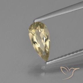 Diaspore Couleur Changeant Jaune chaud naturelle En forme de poire, 0.74 ct, VS