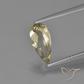 Diaspore Couleur Changeant Jaune doré très clair naturelle En forme de poire, 1.09 ct, VVS-VS