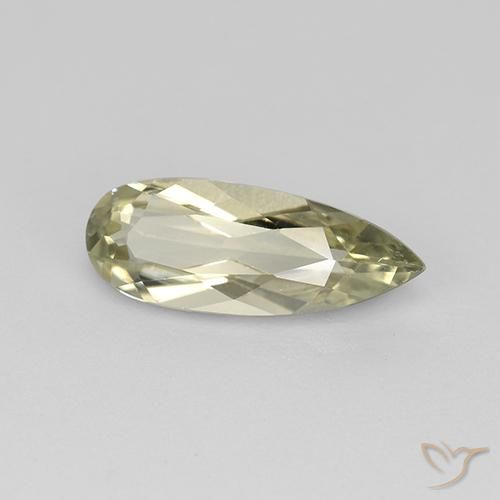 Diaspore Couleur Changeant Jaune très clair naturelle En forme de poire, 1.21 ct, VVS-VS