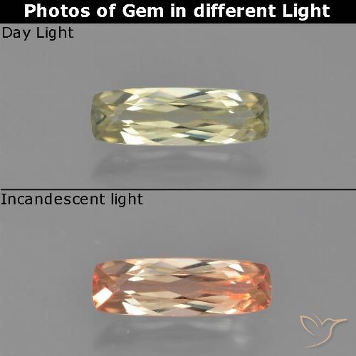 1.10ct Naturel Jaune très clair Diaspore Couleur Changeant, Coussin, VVS