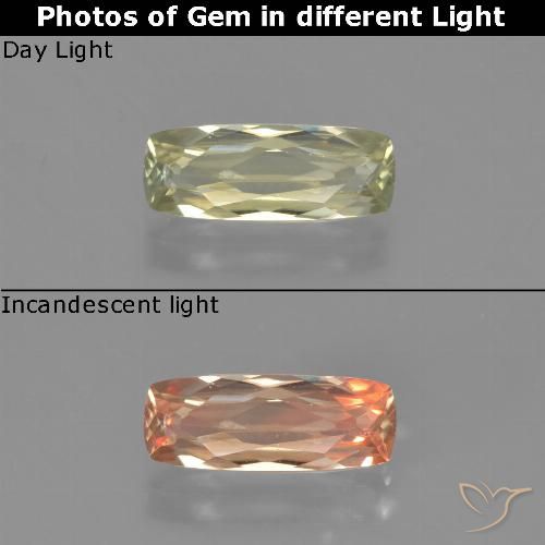 1.07ct Naturel Jaune doré très clair Diaspore Couleur Changeant, Coussin, VVS