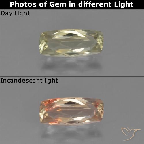 1.14ct Naturel Jaune clair Diaspore Couleur Changeant, Coussin, VVS
