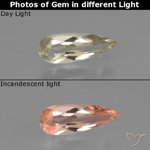 0.70ct Naturel Jaune très clair Diaspore Couleur Changeant, En forme de poire, VVS-VS