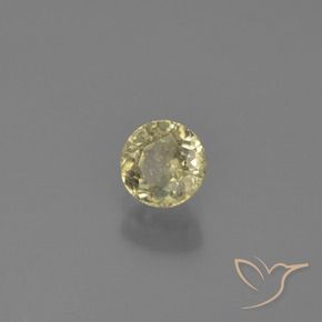 Diaspore à changement de couleur jaune naturelle coupe roude, 0,60 ct, VS