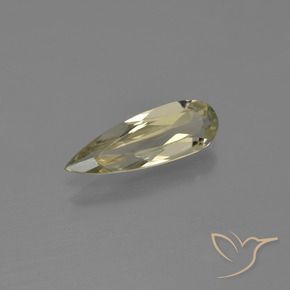 Diaspore Couleur Changeant Jaune très clair naturelle En forme de poire, 0.99 ct, VVS-VS