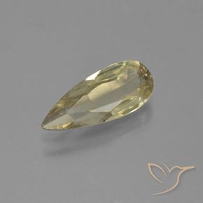 Diaspore Couleur Changeant Jaune très clair naturelle En forme de poire, 0.91 ct, VVS-VS