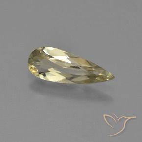 Diaspore Couleur Changeant Jaune très clair naturelle En forme de poire, 0.93 ct, VVS-VS