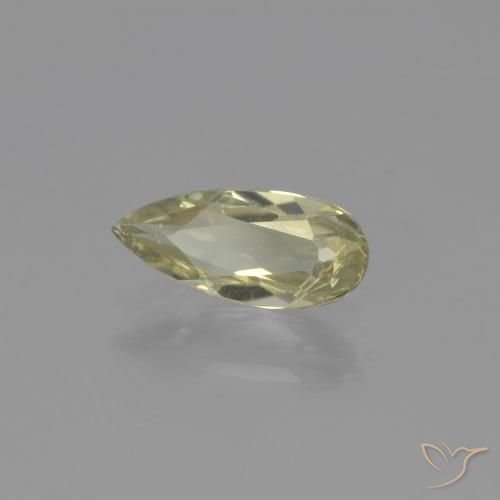 Diaspore Couleur Changeant Jaune très pâle naturelle En forme de poire, 0.80 ct, VS