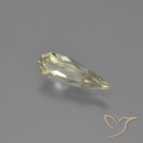Diaspore Couleur Changeant Jaune très pâle naturelle En forme de poire, 0.97 ct, VVS-VS