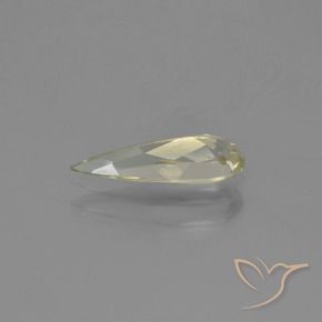 Diaspore Couleur Changeant Jaune très pâle naturelle En forme de poire, 0.97 ct, VVS-VS