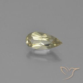 Diaspore Couleur Changeant Jaune très clair naturelle En forme de poire, 0.86 ct, VVS-VS