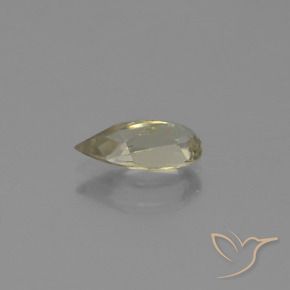 Diaspore Couleur Changeant Jaune très clair naturelle En forme de poire, 0.86 ct, VVS-VS