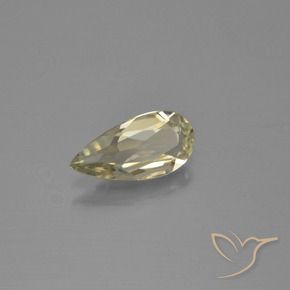 Diaspore Couleur Changeant Jaune clair naturelle En forme de poire, 0.85 ct, VVS-VS