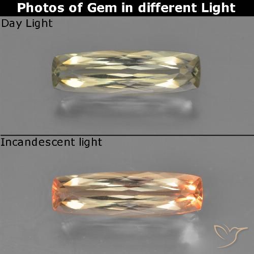 1.30ct Naturel Jaune clair Diaspore Couleur Changeant, Coussin, VS