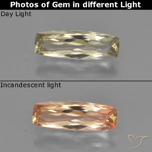 1.36ct Naturel Jaune clair Diaspore Couleur Changeant, Coussin, VVS-VS