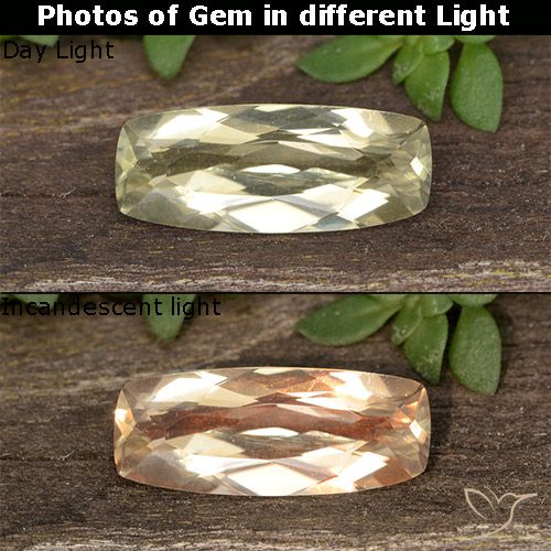 1.18ct Naturel Jaune clair Diaspore Couleur Changeant, Coussin, VVS