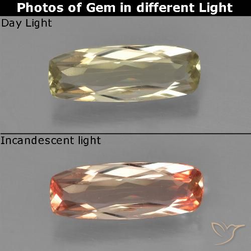 0.90ct Naturel Jaune chaud Diaspore Couleur Changeant, Coussin, VS