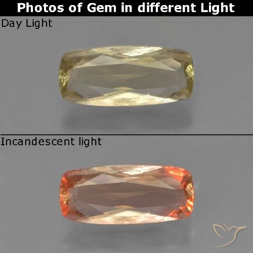 0.95ct Naturel Jaune chaud Diaspore Couleur Changeant, Coussin, VS