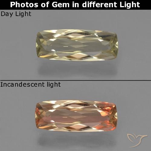 0.80ct Naturel Jaune très clair Diaspore Couleur Changeant, Coussin, VVS-VS