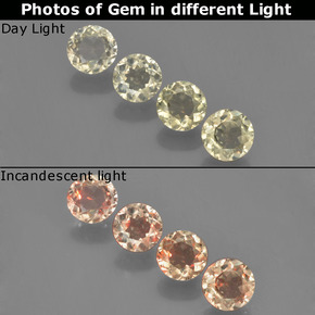 Achetez naturel 1,74ct jaune diaspore à changement de couleur gems, coupe roude, en provenance turquie chez gemselect. en stock, livraison internationale!