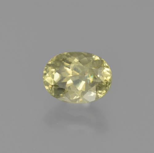 Diaspore à changement de couleur jaune naturelle coupe ovale, 1,18 ct, VS-SI
