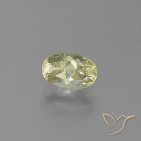 Diaspore à changement de couleur jaune naturelle coupe ovale, 1,35 ct, VS-SI