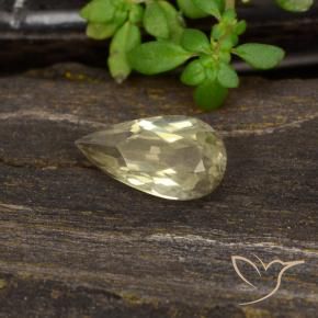Diaspore Couleur Changeant Jaune chaud naturelle En forme de poire, 0.82 ct, VVS-VS