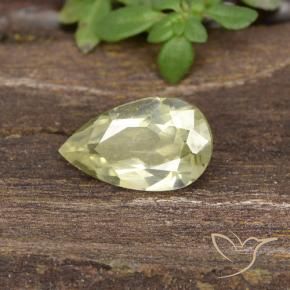 Diaspore Couleur Changeant Jaune très clair naturelle En forme de poire, 0.80 ct, VVS-VS