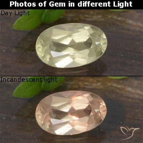 Diaspore Couleur Changeant Jaune clair naturelle ovale, 0.63 ct, VS