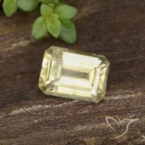 Diaspore Couleur Changeant Jaune très clair naturelle Octogone / coupe Émeraude, 0.73 ct, VVS-VS