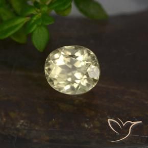 Diaspore Couleur Changeant Jaune très pâle naturelle ovale, 0.80 ct, VVS-VS