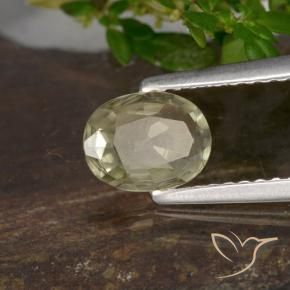 Diaspore Couleur Changeant Jaune très clair naturelle ovale, 0.66 ct, VVS-VS