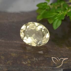 Diaspore Couleur Changeant Jaune très pâle naturelle ovale, 0.84 ct, VVS-VS