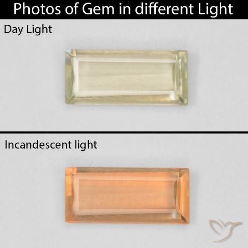 Diaspore Couleur Changeant Jaune clair naturelle Baquette, 0.70 ct, VVS-VS