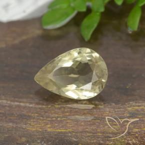 Diaspore Couleur Changeant Jaune clair naturelle En forme de poire, 0.79 ct, VVS-VS