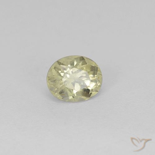 Diaspore Couleur Changeant Jaune clair naturelle ovale, 0.65 ct, VS