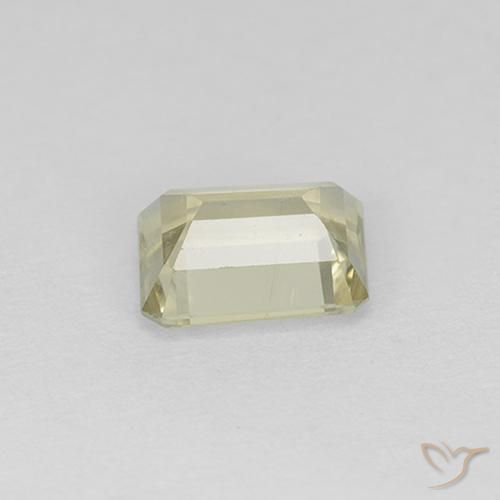 Diaspore Couleur Changeant Jaune très clair naturelle Octogone / coupe Émeraude, 1.20 ct, VS