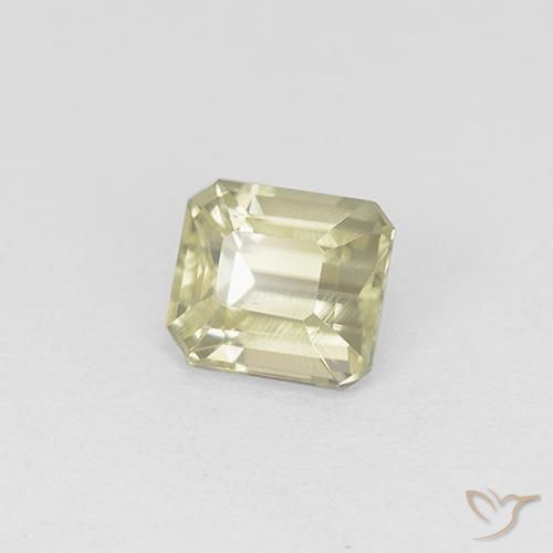 Diaspore Couleur Changeant Jaune pâle naturelle Octogone / coupe Émeraude, 1.07 ct, VS