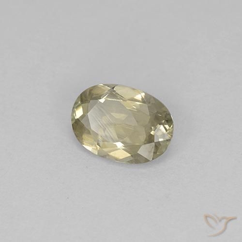 Diaspore Couleur Changeant Jaune clair naturelle ovale, 0.61 ct, VS