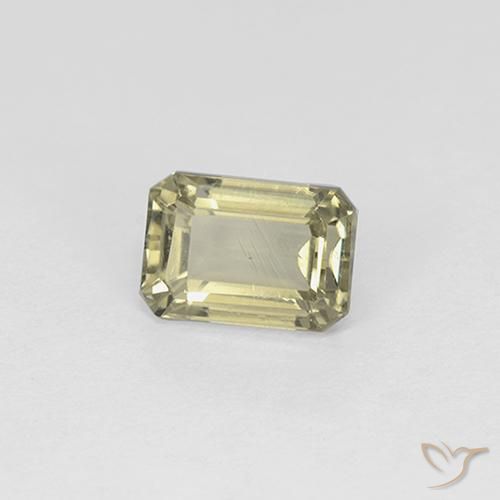 Diaspore Couleur Changeant Jaune clair naturelle Octogone / coupe Émeraude, 1.03 ct, VS