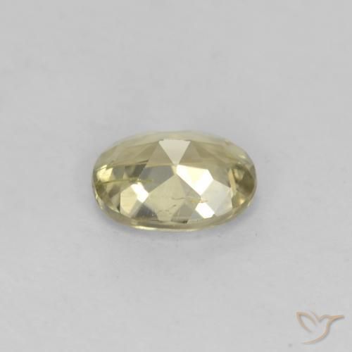 Diaspore Couleur Changeant Jaune moelleux naturelle ovale, 0.67 ct, VS