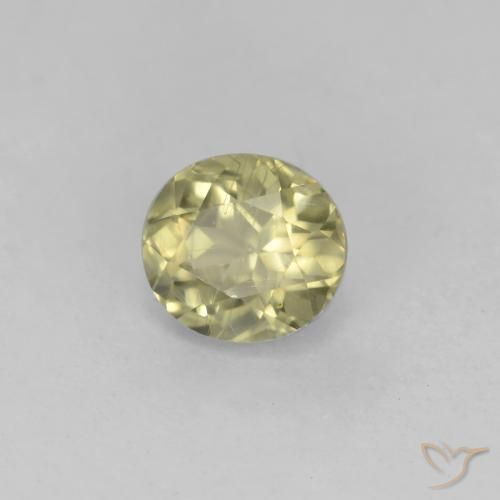 Diaspore Couleur Changeant Beige jaune naturelle ovale, 0.72 ct, VS