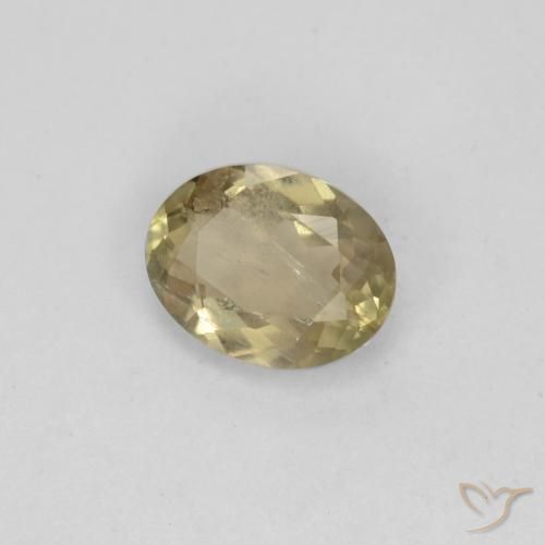 Diaspore Couleur Changeant Jaune doré clair naturelle ovale, 0.65 ct, VS
