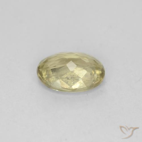 Diaspore Couleur Changeant Jaune doré clair naturelle ovale, 0.65 ct, VS