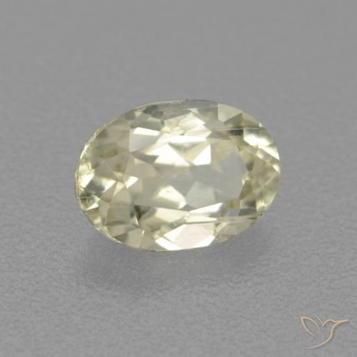 Diaspore Couleur Changeant Jaune clair naturelle ovale, 0.88 ct, VS