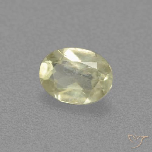 Diaspore Couleur Changeant Jaune pâle naturelle ovale, 0.47 ct, VS