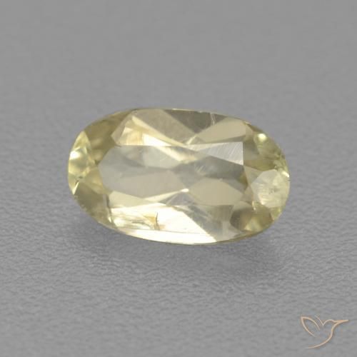 Diaspore Couleur Changeant Jaune moelleux naturelle ovale, 0.70 ct, VS